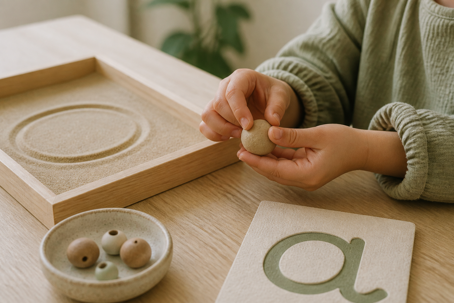 Jeux de motricité fine avec sable, modelage et support tactile